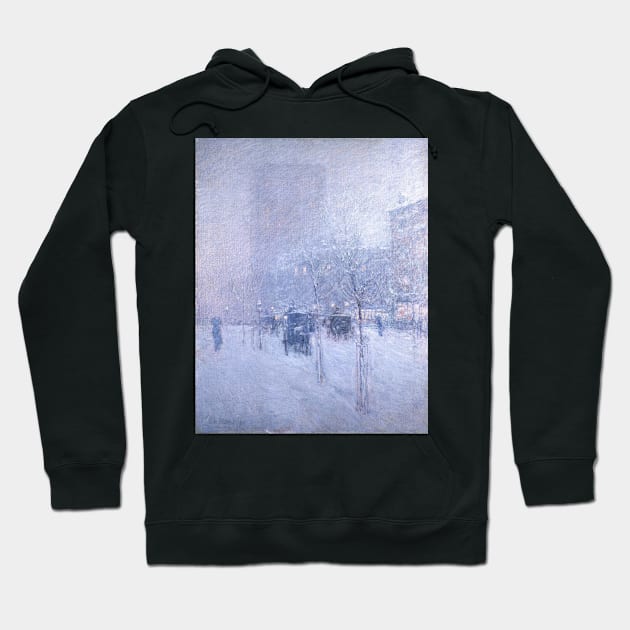 Late Afternoon, New York, Winter by Childe Hassam Hoodie by Classic Art Stall